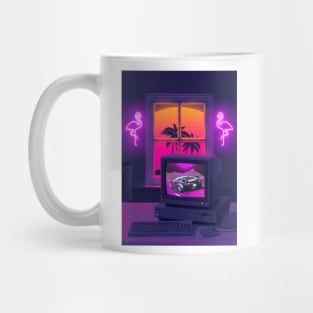 Sunset palms 90s Mug